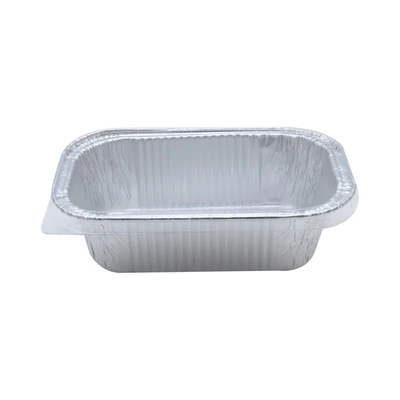 Gambar Krischef Wadah Makanan Aluminium Foil 13.6x8.4 cm Set 5 Pcs - Silver
