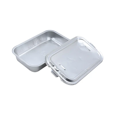 Gambar Krischef Wadah Makanan Aluminium Foil 15.9x10.3 cm Set 10 Pcs - Silver