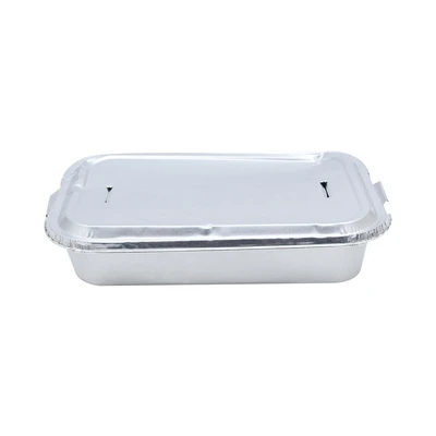 Gambar Krischef Wadah Makanan Aluminium Foil 15.9x10.3 cm Set 10 Pcs - Silver