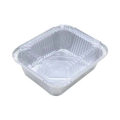 Gambar Krischef Wadah Makanan Aluminium Foil 14.6x12.1 cm Set 5 Pcs - Silver