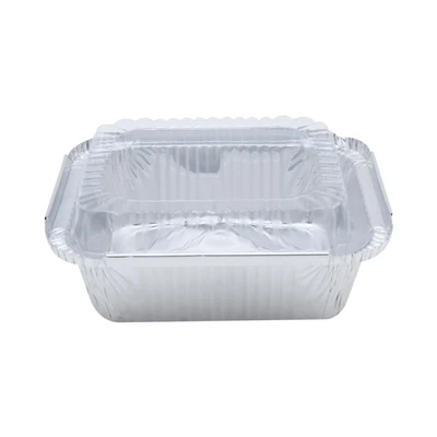 Gambar Krischef Wadah Makanan Aluminium Foil 14.6x12.1 cm Set 5 Pcs - Silver