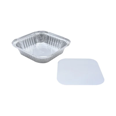 Gambar Krischef Wadah Makanan Aluminium Foil 15.7 cm Set 5 Pcs - Silver