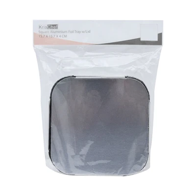 Gambar Krischef Wadah Makanan Aluminium Foil 15.7 cm Set 5 Pcs - Silver