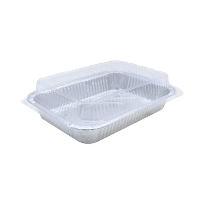 Gambar Krischef Wadah Makanan Aluminum Foil 19.1x13.9 cm Set 5 Pcs - Silver
