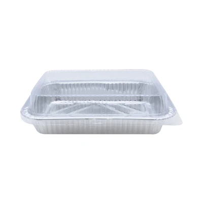 Gambar Krischef Wadah Makanan Aluminum Foil 19.1x13.9 cm Set 5 Pcs - Silver