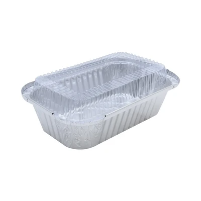 Gambar Krischef Wadah Makanan Aluminium Foil 19.4x12.3 cm Set 5 Pcs - Silver