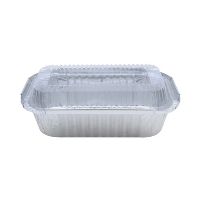 Gambar Krischef Wadah Makanan Aluminium Foil 19.4x12.3 cm Set 5 Pcs - Silver