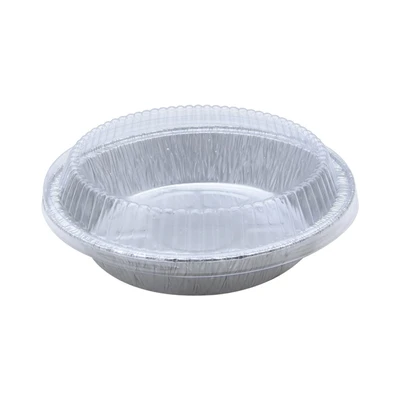 Gambar Krischef Wadah Makanan Alumunium Foil Round 18.5 cm Set 5 Pcs - Silver