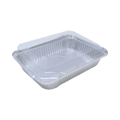 Gambar Krischef Wadah Makanan Aluminium Foil 21.9x15.9 cm Set 5 Pcs - Silver