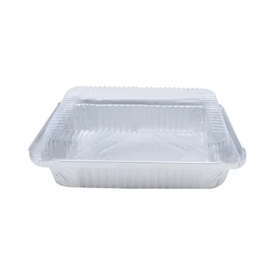Gambar Krischef Wadah Makanan Aluminium Foil 21.9x15.9 cm Set 5 Pcs - Silver