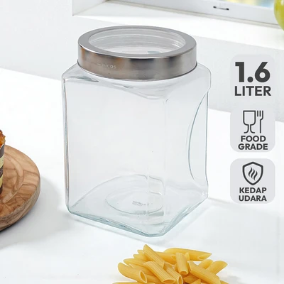 Gambar Picas Stoples Kaca 1.6 Liter Transparan - Silver