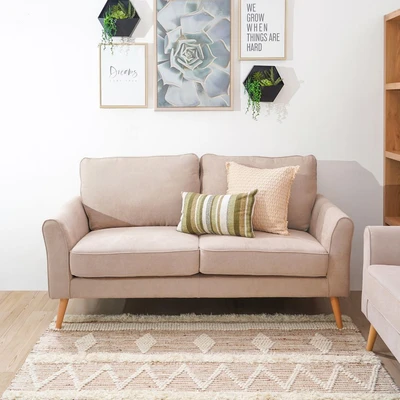 Gambar Nordia Alden Sofa Fabric 2 Seater - Krem