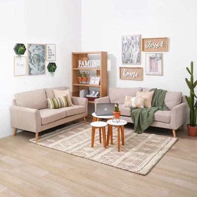 Gambar Nordia Alden Sofa Fabric 2 Seater - Krem