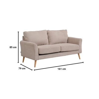 Gambar Nordia Alden Sofa Fabric 2 Seater - Krem