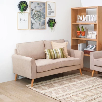 Gambar Nordia Alden Sofa Fabric 2 Seater - Krem