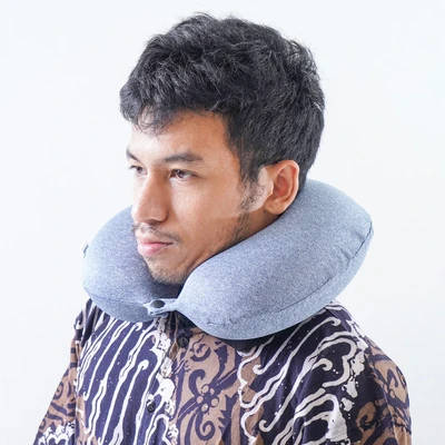 Gambar Otto Klasse Relas Bantal Leher Memory Foam - Biru Navy