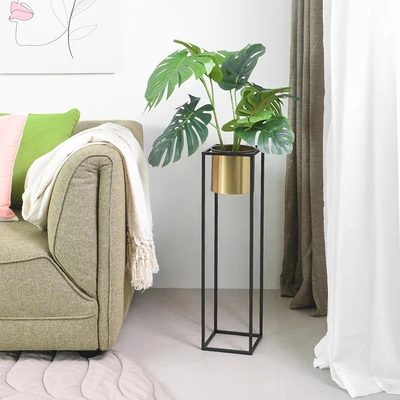 Gambar Informa Pot Tanaman Dengan Stand 9S 17.6x17.6x70.5 cm - Gold