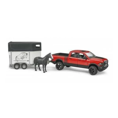Gambar Bruder Ram 2500 Power Wagon Horse Trailer - Merah