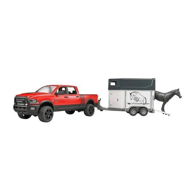 Gambar Bruder Ram 2500 Power Wagon Horse Trailer - Merah