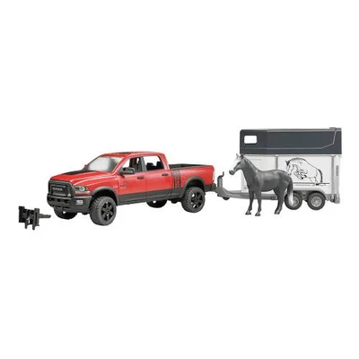 Gambar Bruder Ram 2500 Power Wagon Horse Trailer - Merah