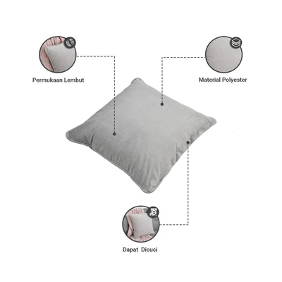 Gambar Informa 45x45 Cm Sarung Bantal Sofa Velvet - Silver Sconce