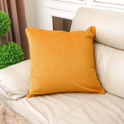 Gambar Informa Sarung Bantal Sofa Polyester Velvet 45x45 cm - Oranye