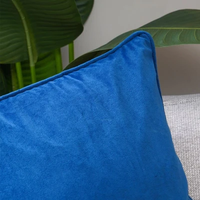 Gambar Informa Sarung Bantal Sofa Polyester Velvet 70x70 cm - Biru Poseidon