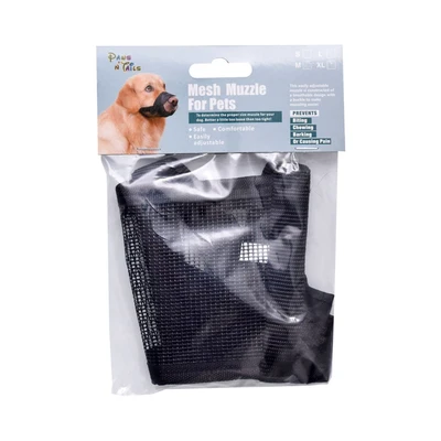 Gambar Paws N Tail Ukuran XL Muzzle Anjing - Hitam