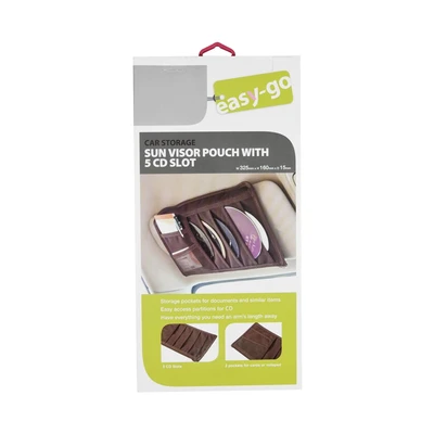 Gambar Inch Organizer Sun Visor Dengan Slot 5 Cd - Cokelat