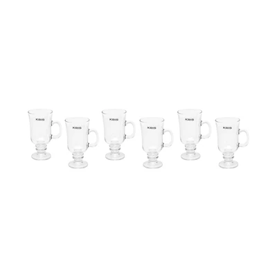 Gambar Kris Iris Gelas Kopi Kaca 237 ml Set 6 Pcs Transparan