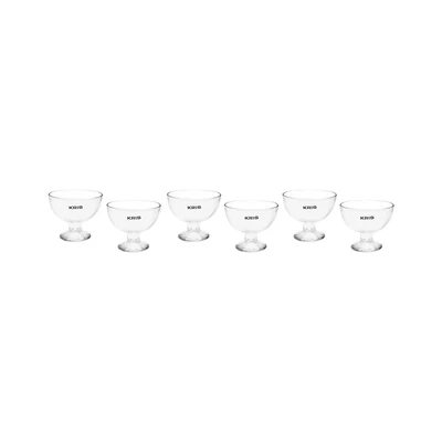 Gambar Kris Gelas Es Krim Kaca 300 ml Set 6 Pcs Transparan