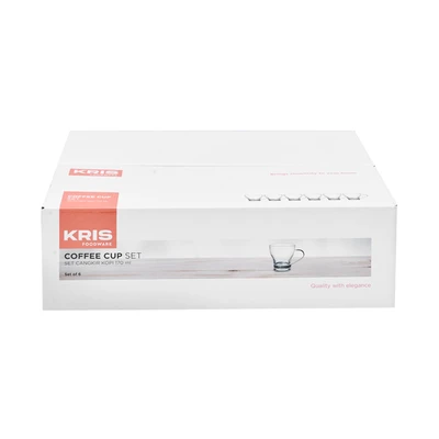 Gambar Kris Mug Kaca 170 ml Set 6 Pcs Transparan