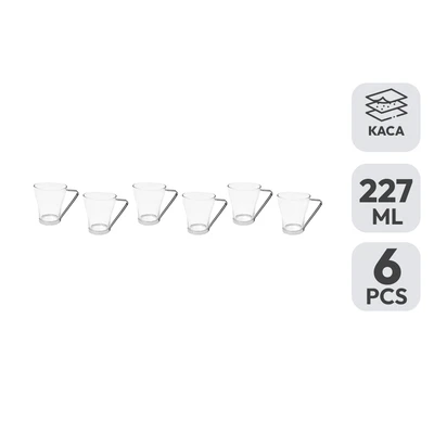 Gambar Kris Mug Kaca 227 ml Set 6 Pcs Transparan