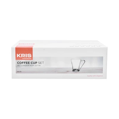 Gambar Kris Mug Kaca 227 ml Set 6 Pcs Transparan