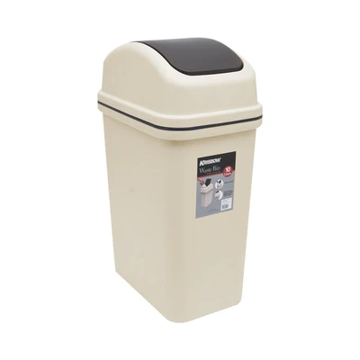 Gambar Krisbow Tempat Sampah Tutup Swing Plastik 10 Liter - Krem Beige