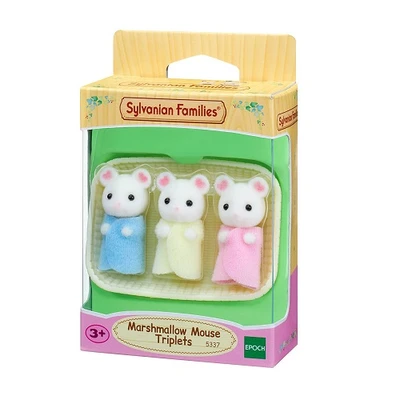 Gambar Sylvanian Families Set Boneka Marshmallow Mouse Triplet 53370 - Putih