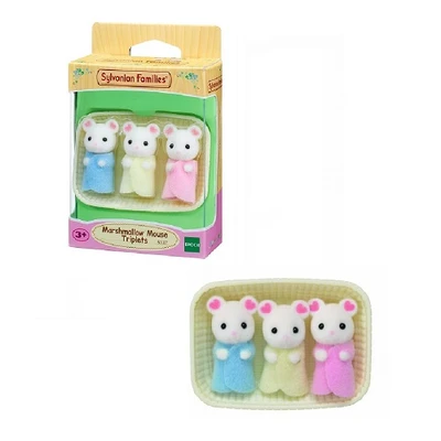 Gambar Sylvanian Families Set Boneka Marshmallow Mouse Triplet 53370 - Putih
