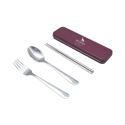 Gambar Delicia Set Alat Makan Tin Box - Merah