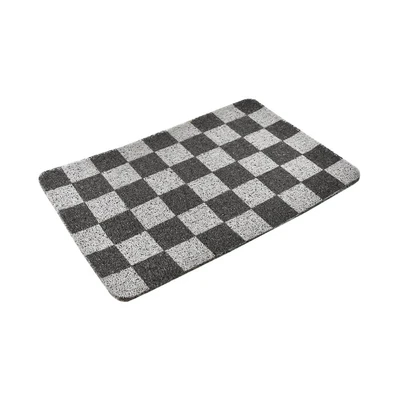 Gambar Krisbow Keset Pintu PVC Printed Checker 40x60 cm - Abu-abu