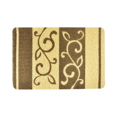 Gambar Krisbow Keset Pintu PVC Printed Flower 40x60 cm - Cokelat