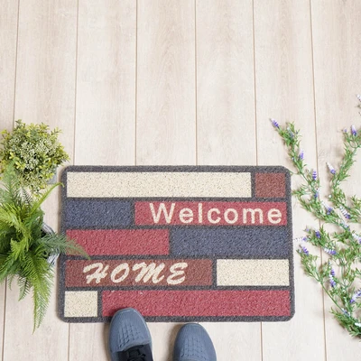 Gambar Krisbow Keset Pintu PVC Welcome 40x60 cm - Merah Maroon