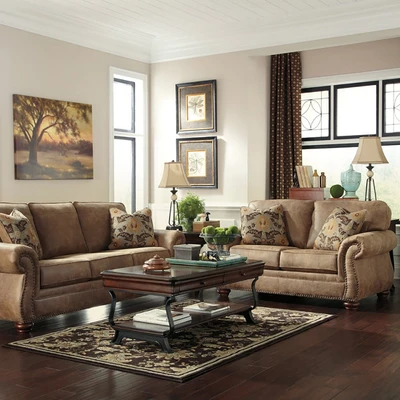 Gambar Ashley Larkinhurst Sofa Kulit 2 Seater - Cokelat