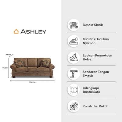 Gambar Ashley Larkinhurst Sofa Kulit 3 Seater - Cokelat