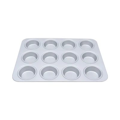 Gambar Krischef Loyang Kue Muffin 12 Cup - Silver