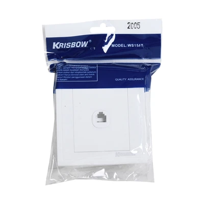Gambar Krisbow Outlet Stop Kontak Telepon Single - Putih