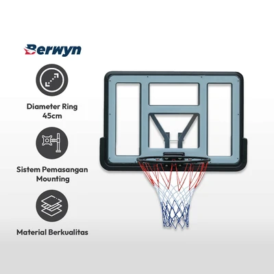 Gambar Berwyn Backboard Ring Basket S007 - Hitam