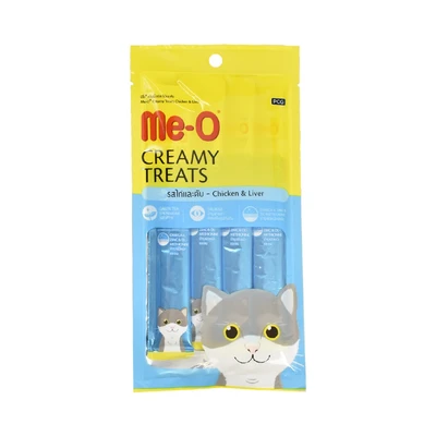 Gambar Me-O Camilan Kucing Creamy Chicken & Liver 60 grx4 pcs