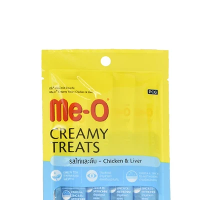 Gambar Me-O Camilan Kucing Creamy Chicken & Liver 60 grx4 pcs