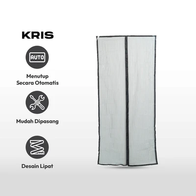 Gambar Kris Tirai Pintu Magnet Anti Nyamuk 100x220 cm - Hitam
