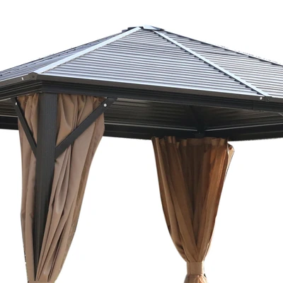 Gambar Soleil 3x3 Mtr Tenda Gazebo Atap Metal - Cokelat